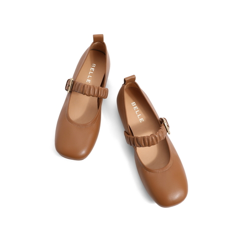 羊皮革女休闲鞋