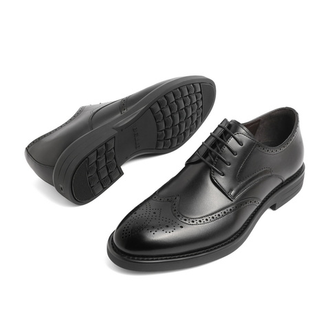 百丽通勤商务鞋男2023春新商场同款牛皮革雕花正装皮鞋7TN11AM3