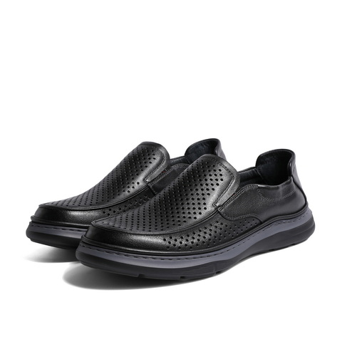 百丽透气打孔皮鞋男2023夏新商场同款牛皮革舒适商务鞋7YS01BM3