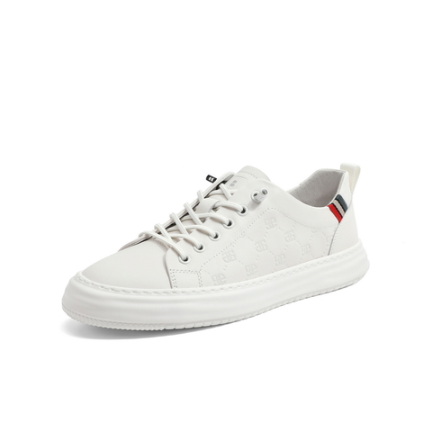 百丽印花小白鞋男2023夏新牛皮革成熟气质板鞋7YW01BM3