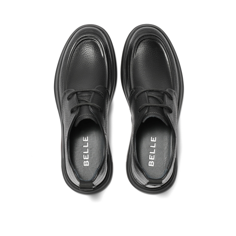 百丽商务休闲皮鞋男2023秋新商场同款牛皮革系带爸爸鞋8AH01CM3