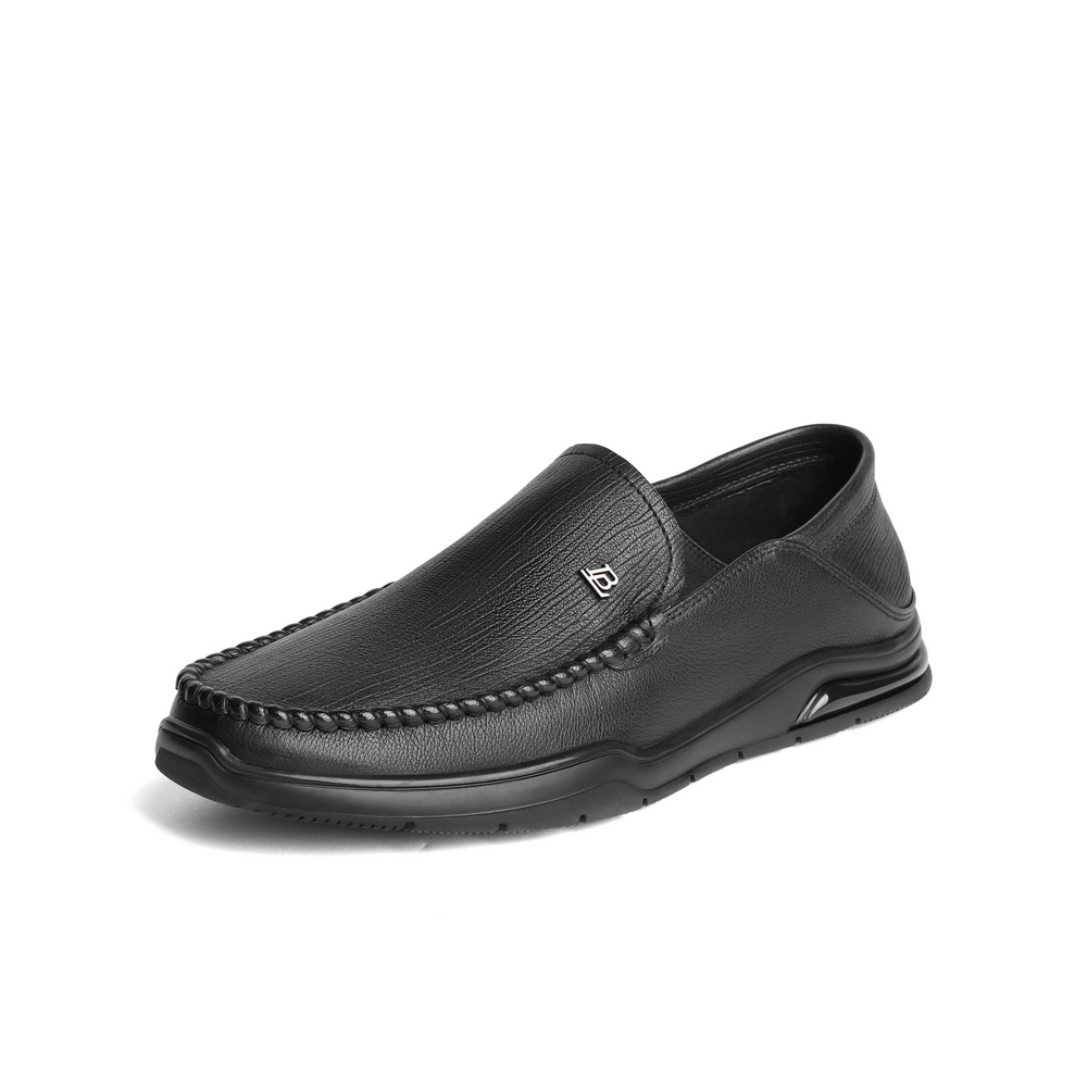 百丽套脚商务鞋男2023秋新商场同款牛皮革一脚蹬休闲皮鞋8BB01CM3