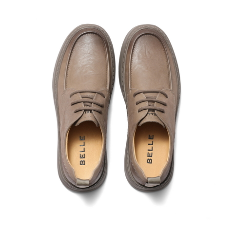 百丽时尚休闲鞋男2023秋新牛皮革舒适厚底户外潮搭工装鞋A1175CM3