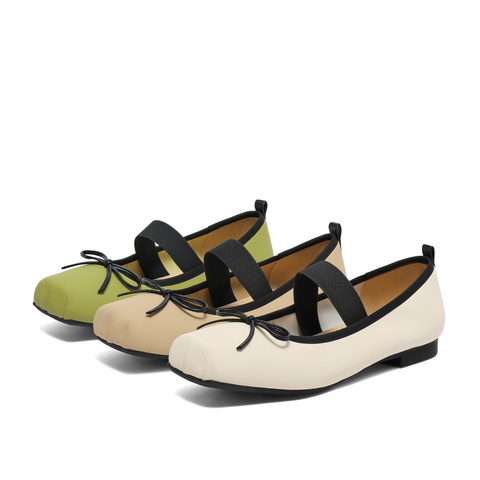 百丽蝴蝶结芭蕾鞋女2023秋新优雅玛丽珍鞋B1311CQ3