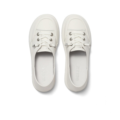 百丽简约护士鞋女2023秋新商场同款套脚小白鞋Z7B1DCA3