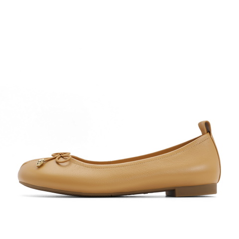 百丽蝴蝶结分趾鞋女2023秋新商场同款牛皮革小众平底鞋Z7T1DCQ3