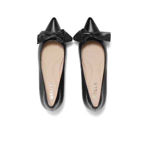 百丽尖头蝴蝶结高跟鞋女2023秋新商场同款细跟单鞋Z8A1DCQ3