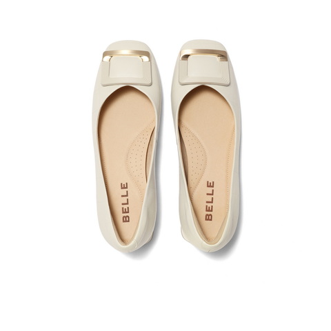 百丽方扣高跟鞋女2023秋新商场同款羊皮革干练浅口单鞋Z8B1DCQ3