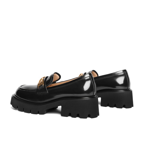 百丽厚底乐福鞋女2023秋新商场同款牛皮革英伦风单鞋Z8G2DCA3