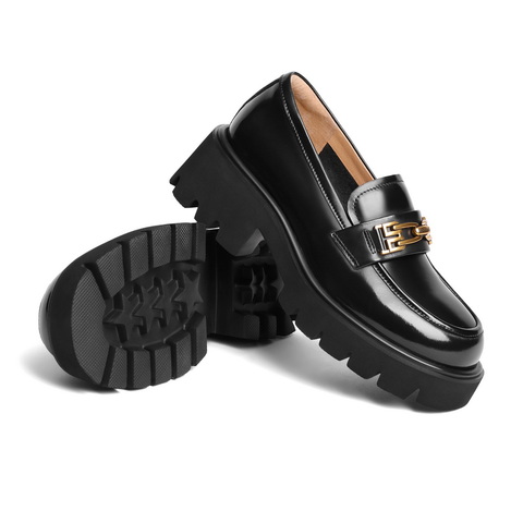 百丽厚底乐福鞋女2023秋新商场同款牛皮革英伦风单鞋Z8G2DCA3