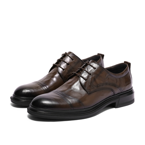 百丽通勤商务鞋男2023秋新牛皮革婚宴出席绅士正装皮鞋A1220CM3