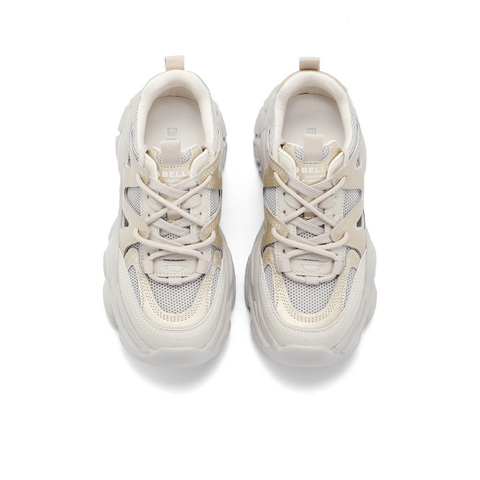 百丽金属风老爹鞋女23秋新商场同款透气网面厚底鞋A1K1DCH3