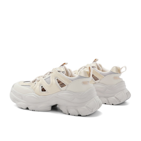 百丽金属风老爹鞋女23秋新商场同款透气网面厚底鞋A1K1DCH3