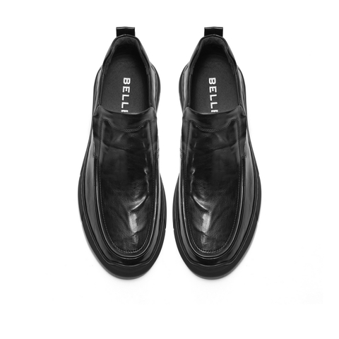 百丽一脚蹬休闲靴男2023冬新商场同款牛皮革商务休闲皮鞋8CG02DD3