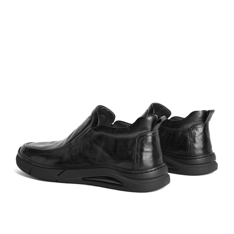 百丽一脚蹬休闲靴男2023冬新商场同款牛皮革商务休闲皮鞋8CG02DD3