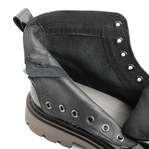 百丽时尚休闲皮靴男靴2023冬新款简约厚底马丁靴短靴加绒A1267DD3