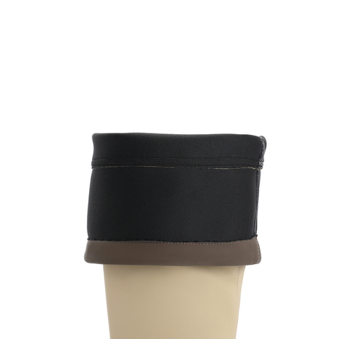 百丽厚底弹力靴女2023冬新休闲户外便捷抽绳筒口长筒靴B1547DG3