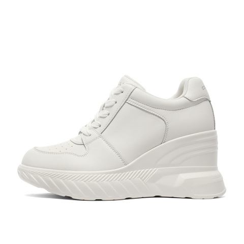 百丽增高百搭小白鞋女24春新干净简约休闲鞋B1695AM4