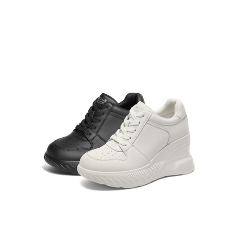 百丽增高百搭小白鞋女24春新干净简约休闲鞋B1695AM4