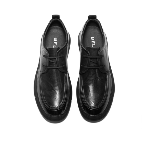 百丽酷雅商务鞋男2023冬新牛皮革职场通勤系带休闲皮鞋A1335DM3