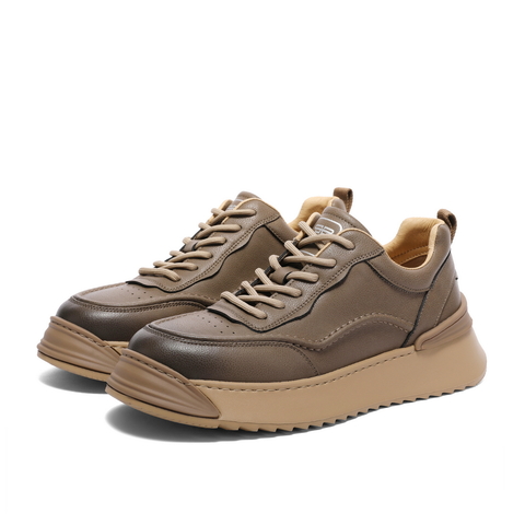 百丽时尚潮搭休闲鞋男2023冬季新款轻便百搭复古低帮板鞋A1345DM3