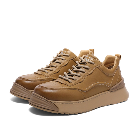 百丽时尚潮搭休闲鞋男2023冬季新款轻便百搭复古低帮板鞋A1345DM3