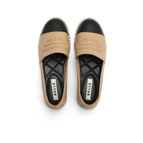 百丽小香风渔夫鞋女2023春新编织平底单鞋BX3J5AA3