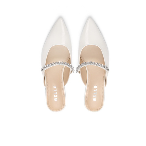 百丽尖头包头拖鞋女2023夏新商场同款钻带凉拖BGJ32BH3