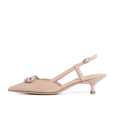 百丽蝴蝶扣包头凉鞋女2023秋新商场同款牛皮革通勤凉鞋BP730CH3