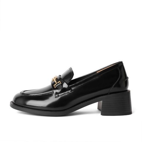 百丽复古擦色乐福鞋女2023秋新商场同款牛皮革学院风单鞋3PAE2CA3