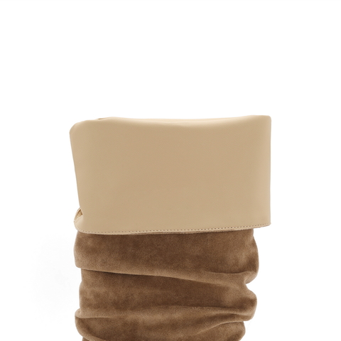 百丽复古骑士靴女2023冬新商场同款高筒西部堆堆靴BCY76DG3