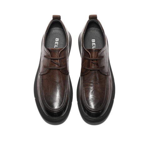 百丽酷雅商务鞋男2023冬新牛皮革职场通勤系带休闲皮鞋A1335DM3