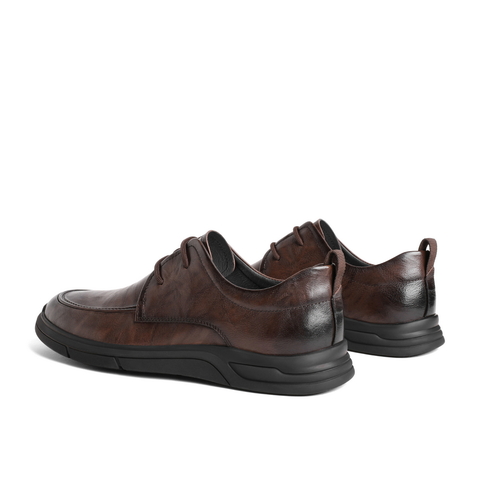 百丽酷雅商务鞋男2023冬新牛皮革职场通勤系带休闲皮鞋A1335DM3