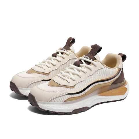 百丽网面透气休闲鞋男2024夏新轻便厚底户外运动风老爹鞋A1539BM3