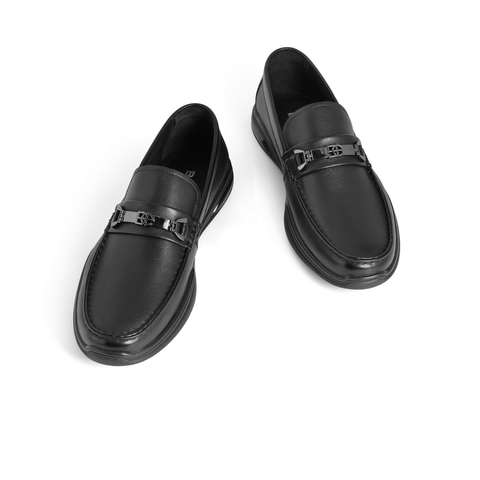 百丽一脚蹬休闲豆豆鞋男2023秋牛皮革爸爸鞋套脚商务皮鞋A1643CM3