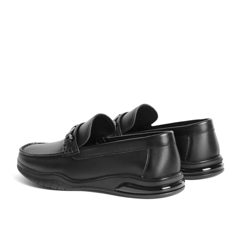 百丽一脚蹬休闲豆豆鞋男2023秋牛皮革爸爸鞋套脚商务皮鞋A1643CM3