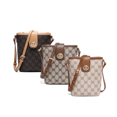 百丽包包女2023秋季新款复古休闲单肩斜挎水桶包X9188CX3