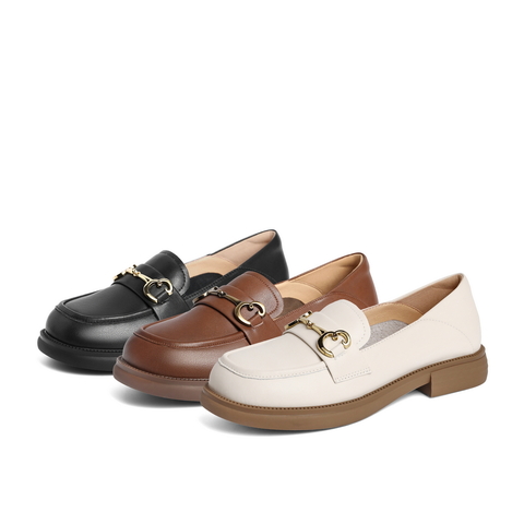 百丽简约乐福鞋2023春新舒适通勤百搭单鞋B1076AA3