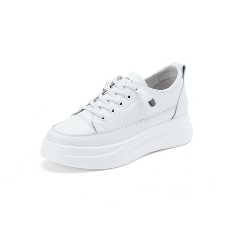 百丽厚底小白鞋2023商场同款女套脚简约减龄休闲板鞋U8N1DAM3