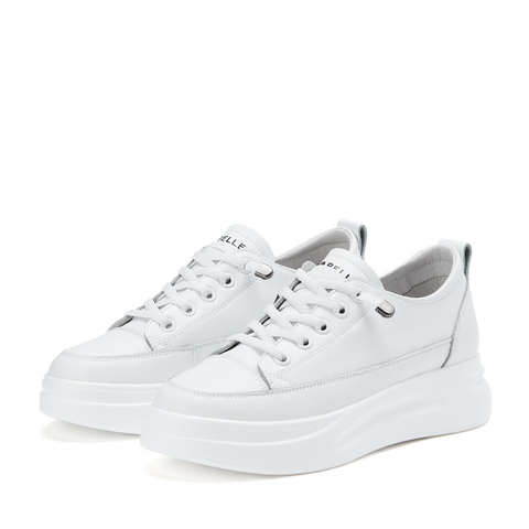 百丽厚底小白鞋2023商场同款女套脚简约减龄休闲板鞋U8N1DAM3