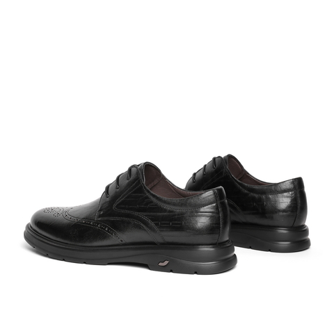 百丽布洛克商务鞋男2024春新商场同款牛皮革雕花正装皮鞋8EM01AM4