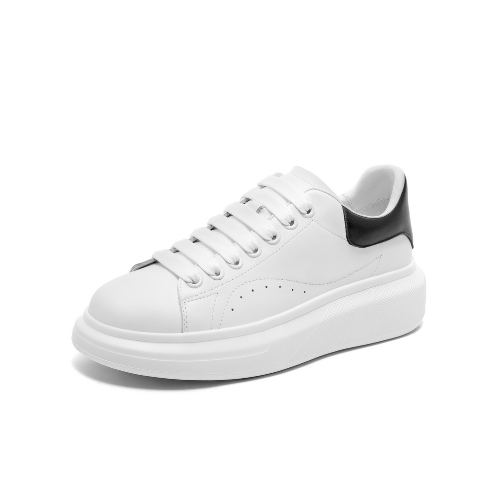 百丽潮流百搭小白鞋男鞋2024春新牛皮革轻便厚底休闲板鞋A1415AM4