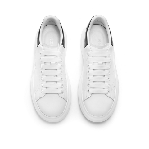 百丽潮流百搭小白鞋男鞋2024春新牛皮革轻便厚底休闲板鞋A1415AM4