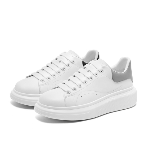 百丽潮流百搭小白鞋男鞋2024春新牛皮革轻便厚底休闲板鞋A1415AM4