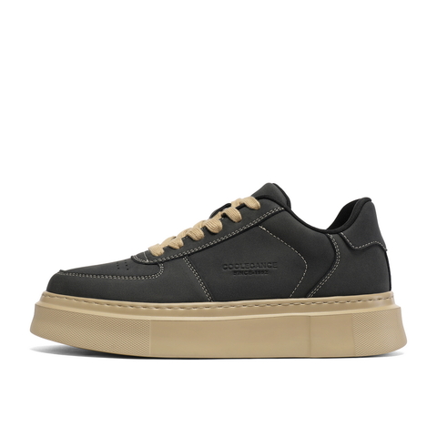 百丽厚底潮搭休闲鞋男2024春新商场同款低帮系带休闲板鞋8FV01AM4