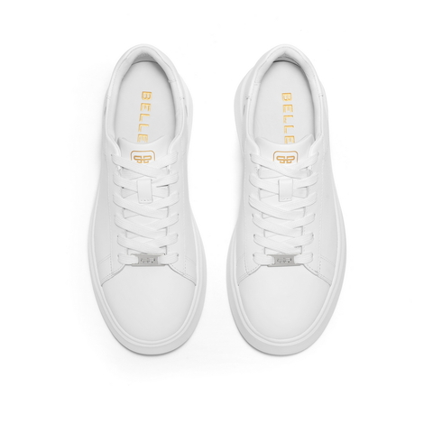 百丽青春减龄小白鞋男鞋2024春新牛皮革轻便厚底休闲板鞋A1387AM4