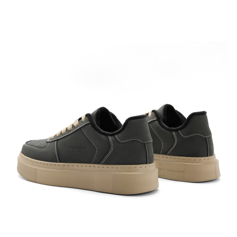 百丽厚底潮搭休闲鞋男2024春新商场同款低帮系带休闲板鞋8FV01AM4