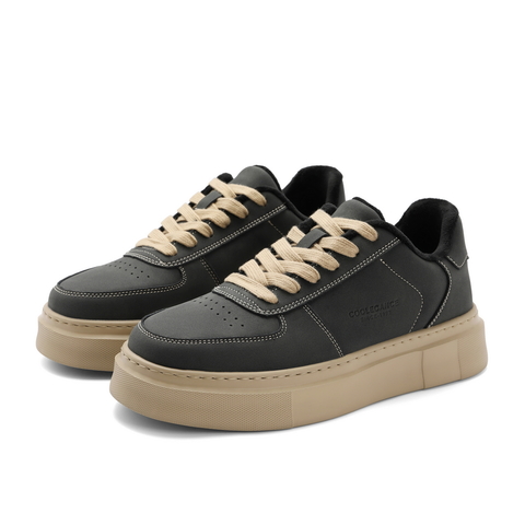 百丽厚底潮搭休闲鞋男2024春新商场同款低帮系带休闲板鞋8FV01AM4