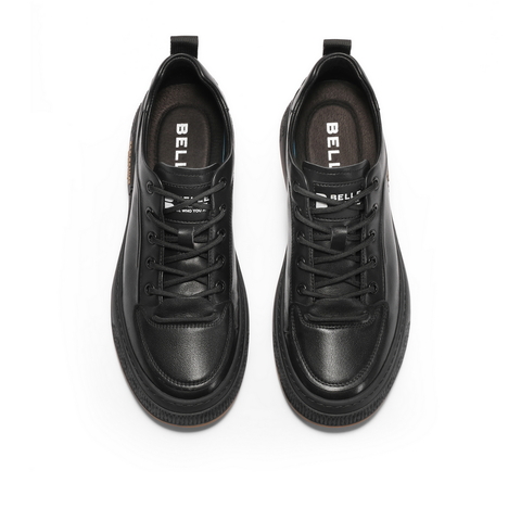 百丽潮搭休闲小白鞋男鞋2024春新牛皮革百搭舒适休闲板鞋A1437AM4