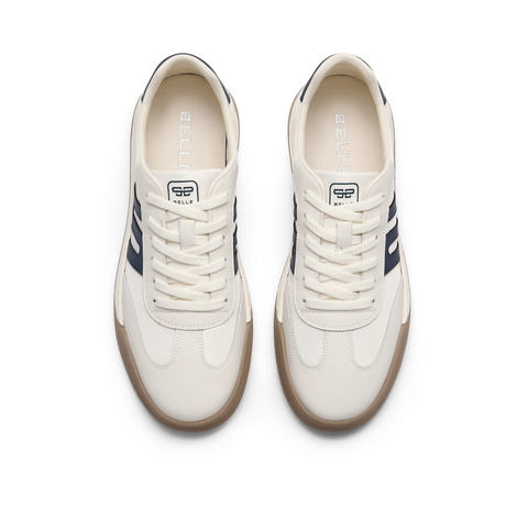 百丽潮搭撞色休闲鞋男鞋2024夏新复古德训鞋舒适运动板鞋A1456BM4